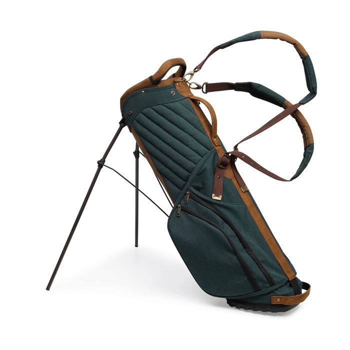 Premium golfväska med 14 platser|Anpassad PU-läderdesign|Tålig vagnsväska med dubbla handtag