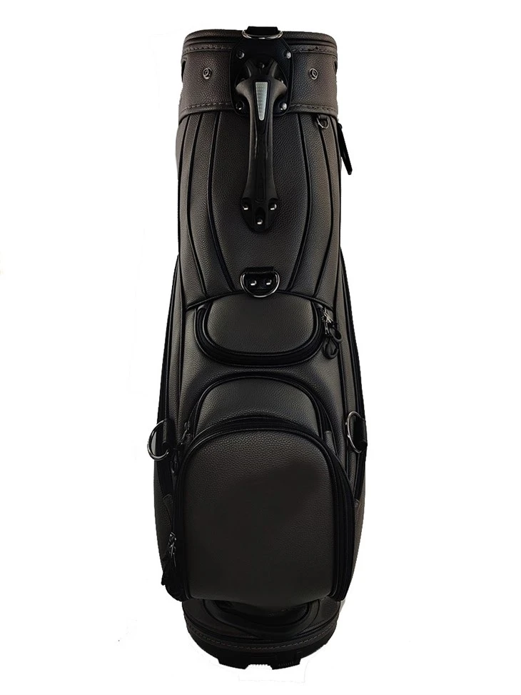 Custom Logo Black PU Leather Golf Staff Bag Waterproof Pro Golf Tour Club Carry Bag Wholesale factory