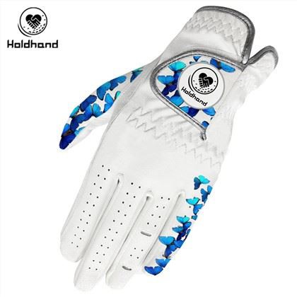 Peacock Feather Logo äkta läder OEM Design Cabretta golfhandskar