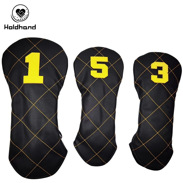 Golf Headcovers Golf Driver Fairway Hybrid Head Cover Golf Blade Mallet Putter Cover Birdie Design Premium Läder Vattentät Driver Fairway(FW) Wood Hybrid(UT) Med nummerlappar